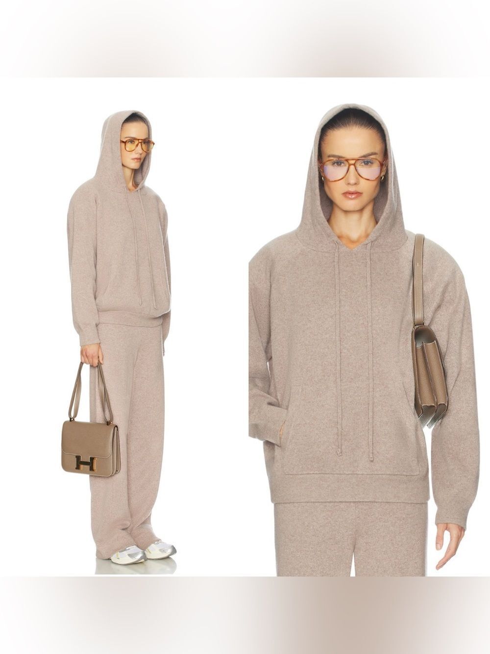 NWT HELSA Saylor Cashmere hoodie in “Taupe”